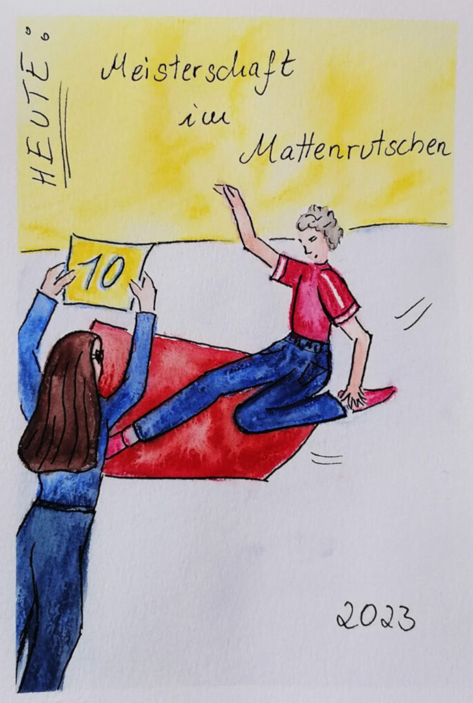 Elegant mit der Matte gerutscht?